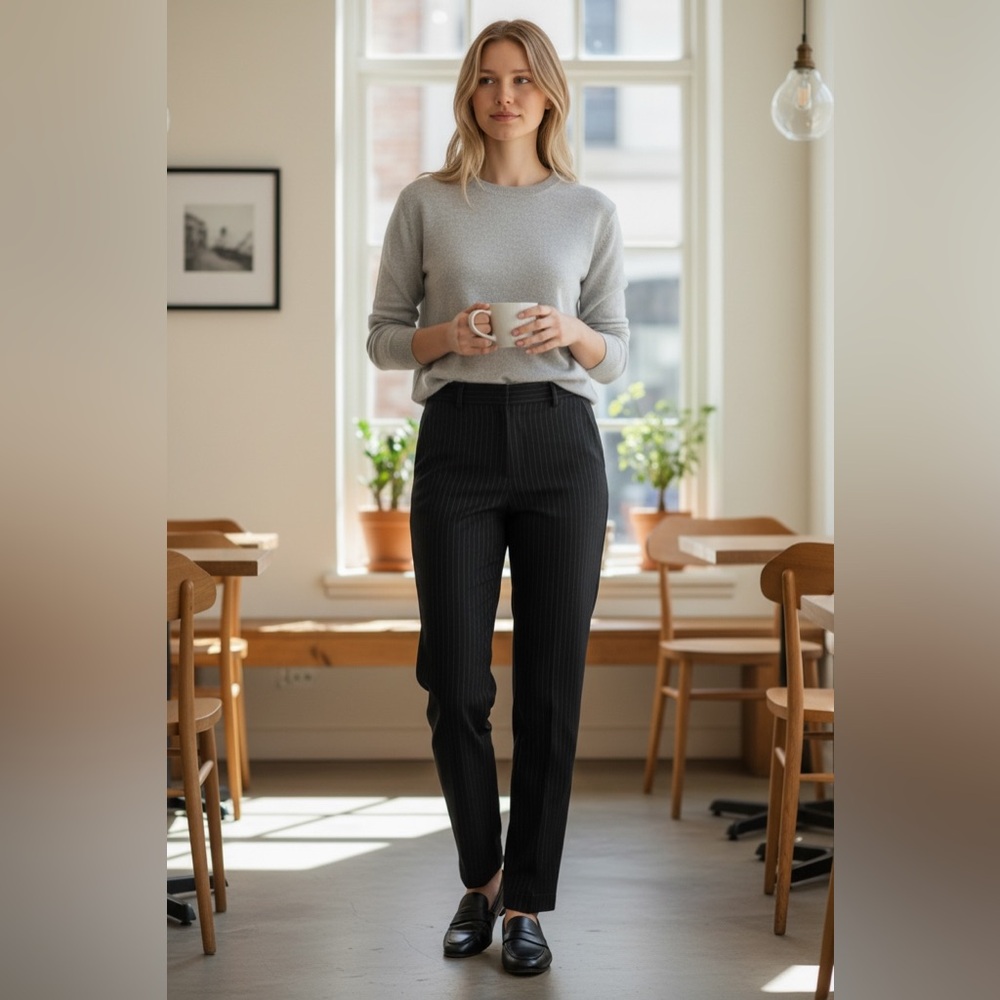 Express Black Pinstripe Women's MIDRISE Pants